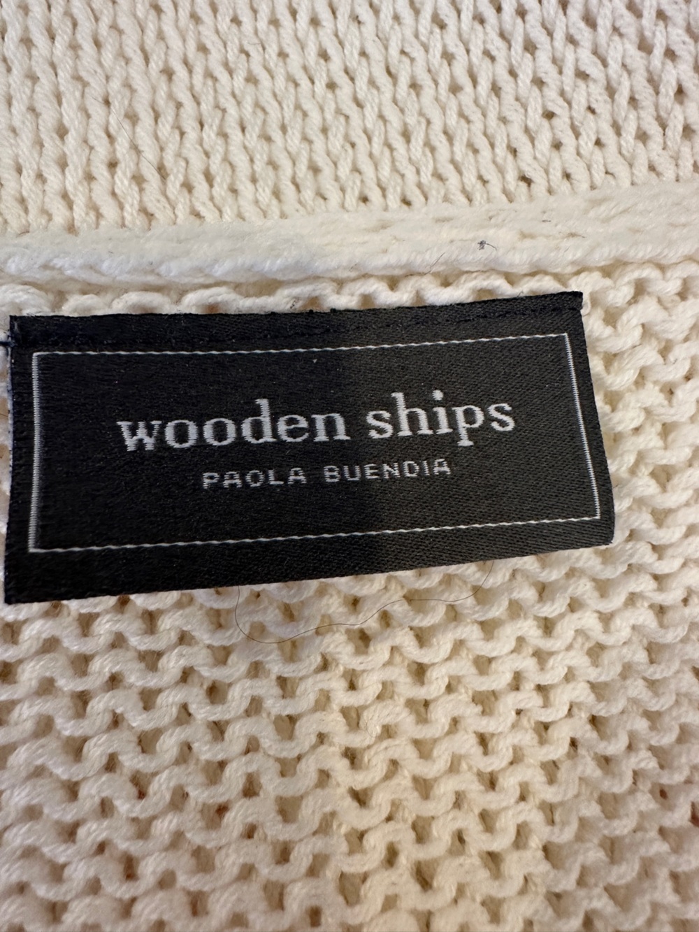 Wooden Ships Paula Buendia Ivory Pink Heart Knit V-Neck Sweater S/M Cozy Oversiz - Picture 7 of 9